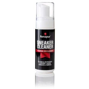 Renapur Sneaker Cleaner bottle showing natural plant-based foam cleaner for trainers and sneakers.