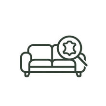 Checking the condition of a leather sofa