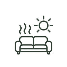 Leather sofa exposed to heat and sunlight